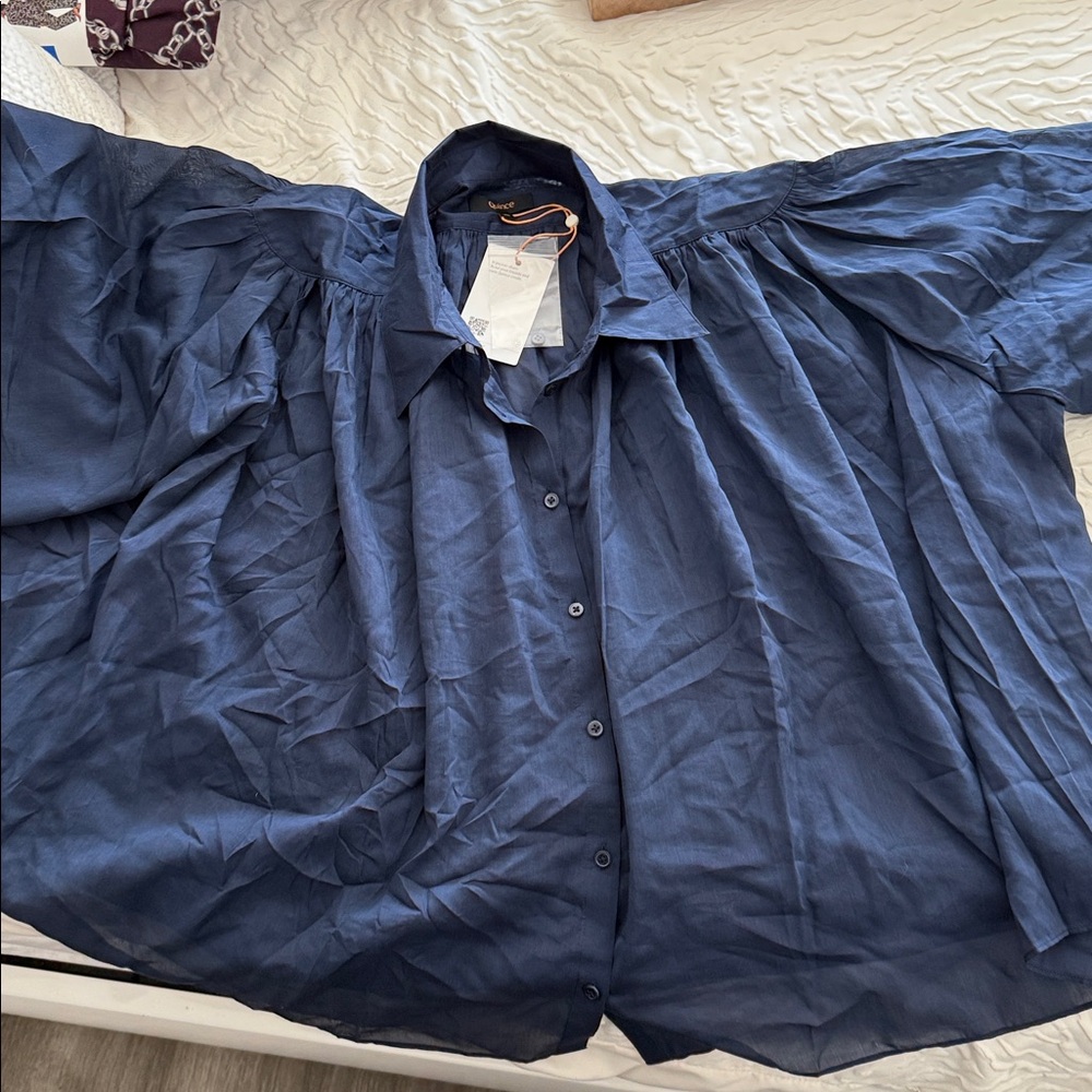 Quince Deep Blue Collared Shirt